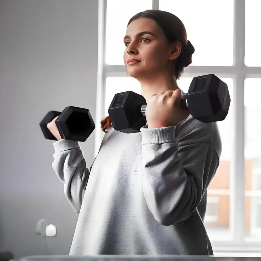 30 lbs Hex Dumbbells with Rubber Coated Hand Weights for Exercises and Fitness