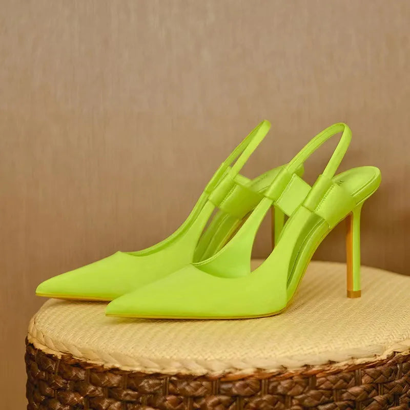 New French style slim heel elegant toe sandals with pointed high-heeled shoes for women