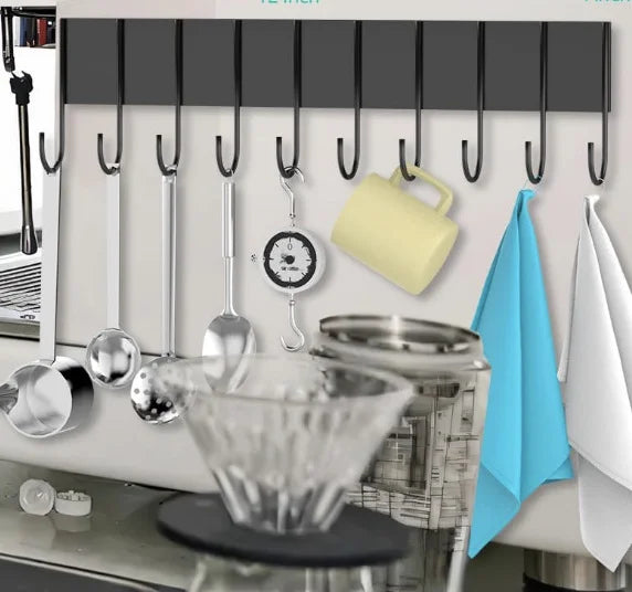 Magnetic Refrigerator Organizer - No Drill Kitchen Spice Rack with Hooks, Side Mounted Utensil Holder for Condiments & Paper Tow