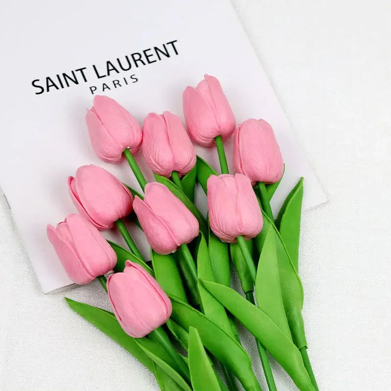 1piece 34cm PU Tulip Artificial Flower Real Touch Artificial Branch Fake Flower for Wedding Decoration Flowers Home Garden Decor