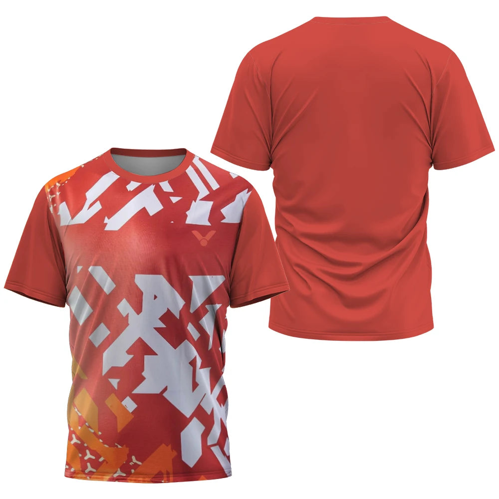 2025 Breathable Badminton Tennis T-shirt Men's Fashion Sportswear Top Men's Fitness Short Sleeve Outdoor Sportswear Soft and Com