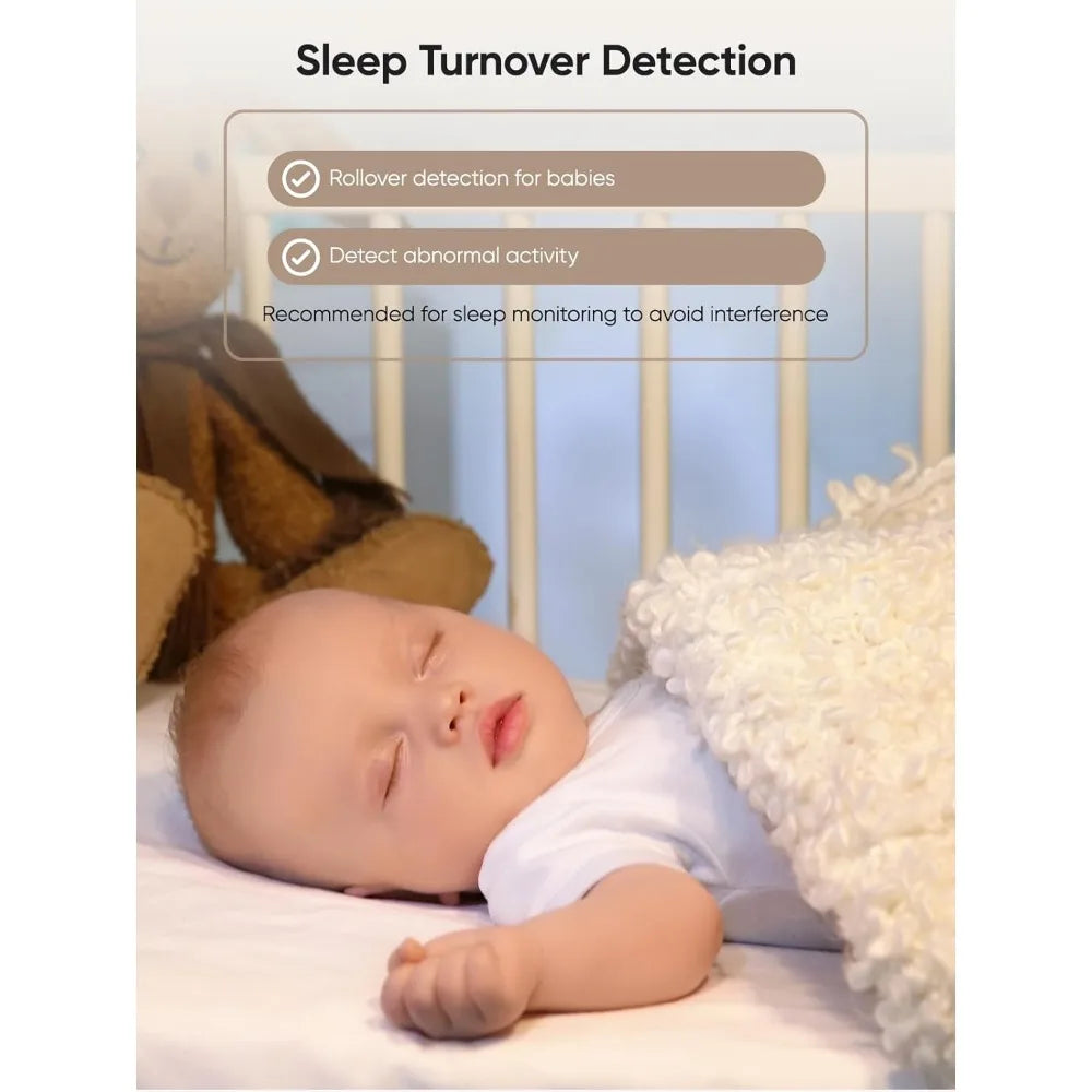5.5" 1440p Baby Monitor with Camera and Audio, No WiFi Baby Camera, 240h Lasting, Smart Detect Sleep Turn Over/Cry/Motion, 7800
