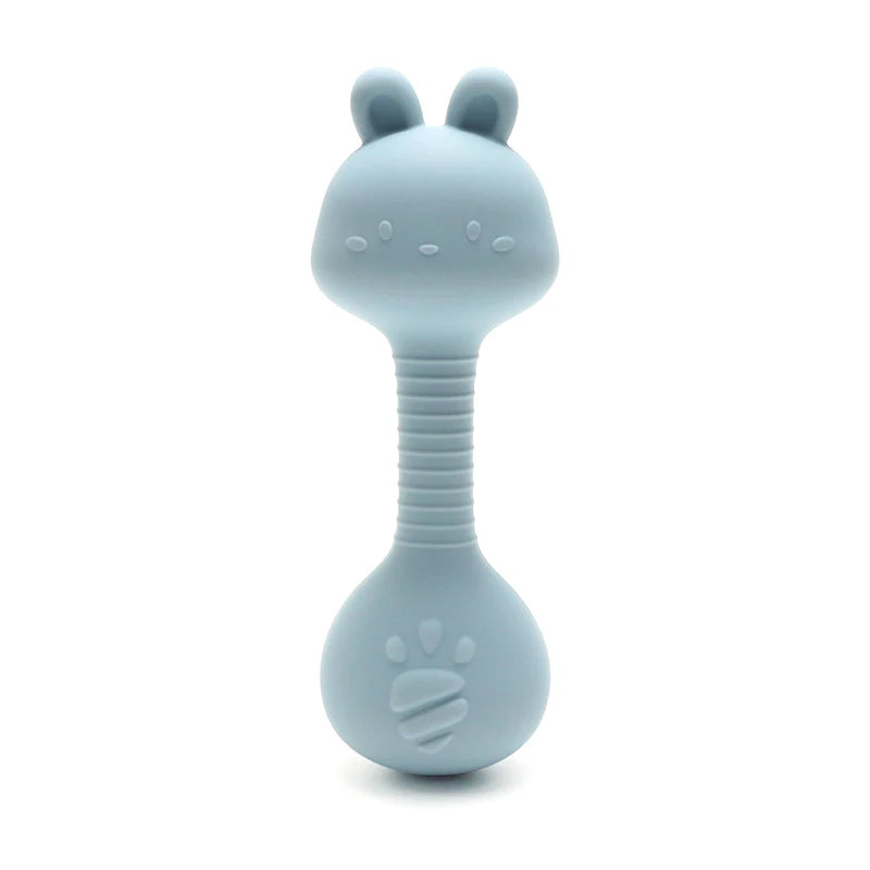 Silicone Baby Rattle Toys Easy To Grip Newborn Gift Cute Rabbit Sand Hammer Rattles Teething Toy for Infants Baby Stuff BPA Free