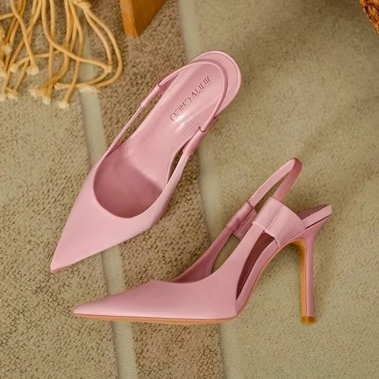 New French style slim heel elegant toe sandals with pointed high-heeled shoes for women