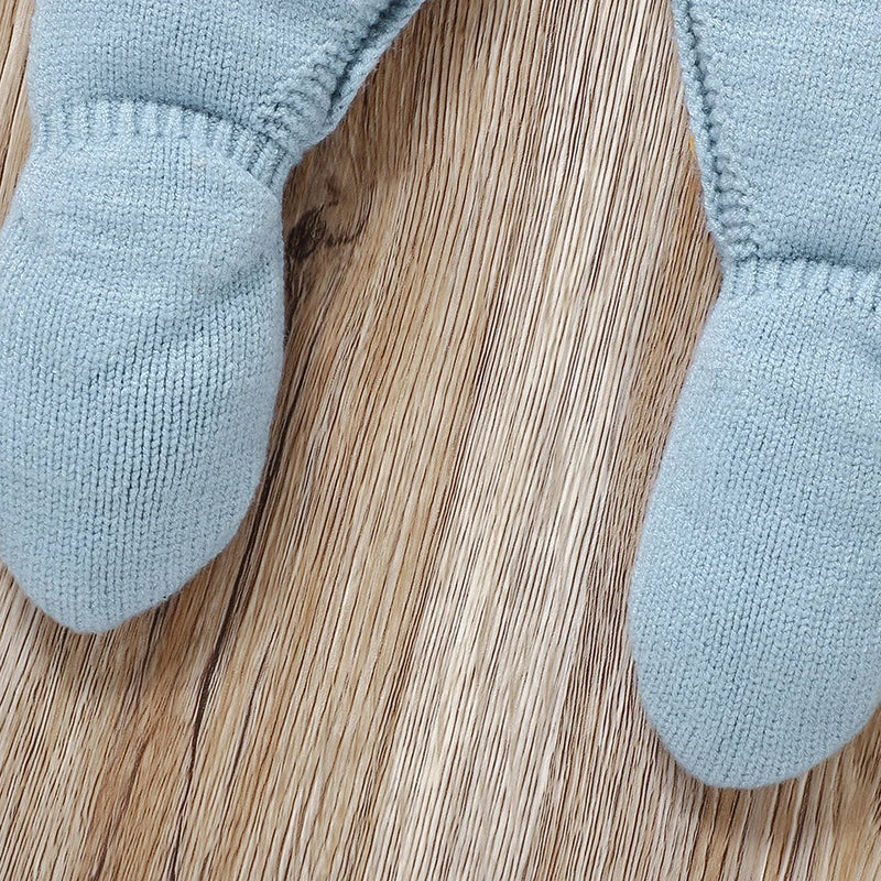 Soft Texture Winter Baby Boys Rompers 0-18M Newborn Infant Fall Winter Turn-down Collar Long Sleeve Knit Bodysuit Jumpsuit