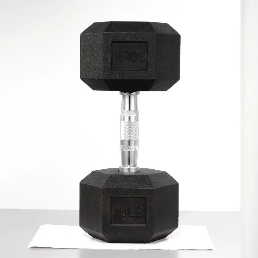 30 lbs Hex Dumbbells with Rubber Coated Hand Weights for Exercises and Fitness