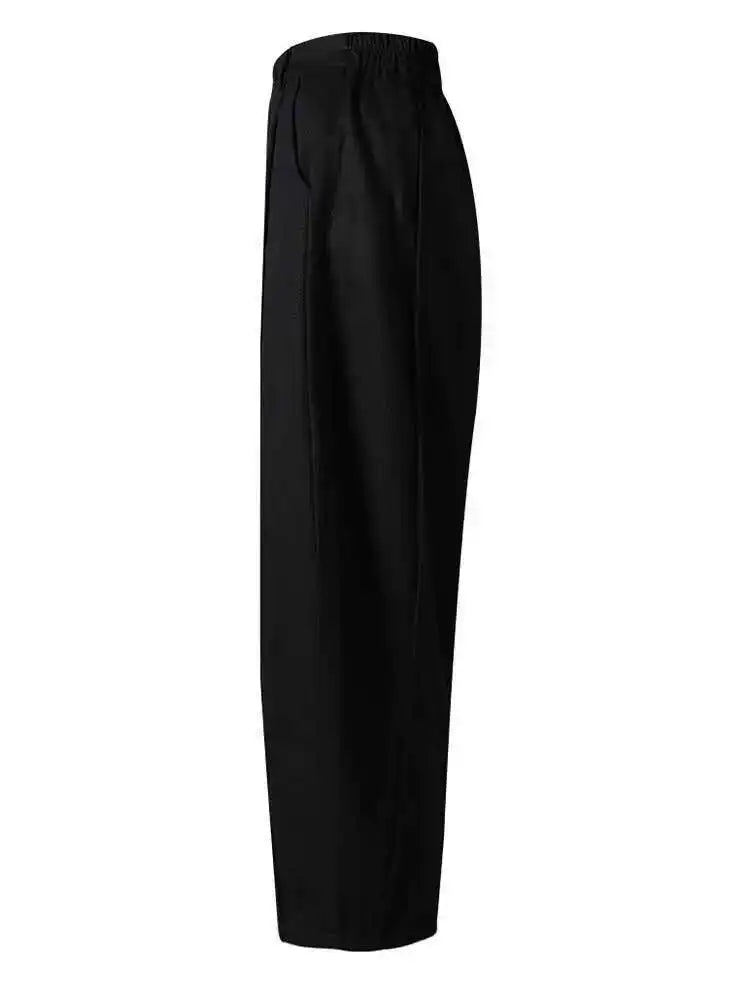 EAM High Elastic Waist White Spliced Wide Leg Long Casual Pants New Trousers Women Fashion Tide Spring Autumn 2025 CPG2815