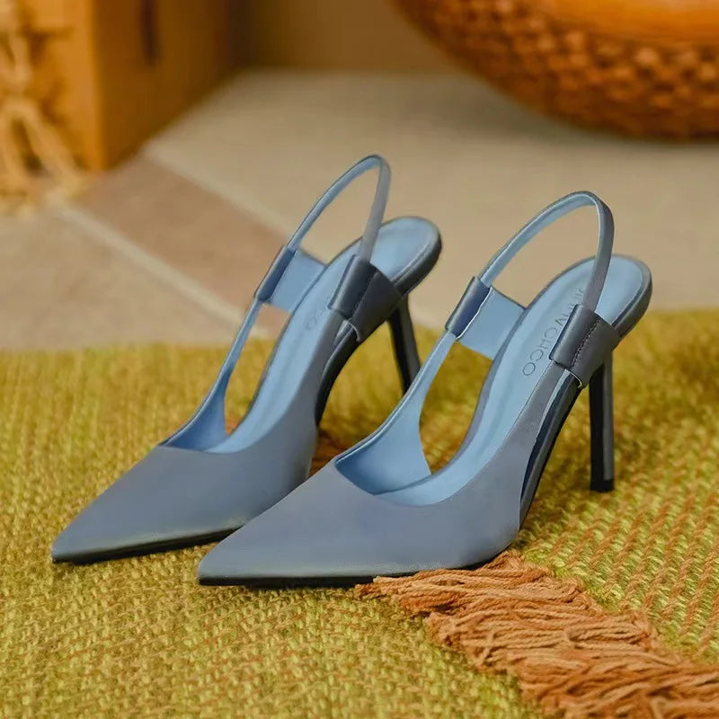 New French style slim heel elegant toe sandals with pointed high-heeled shoes for women