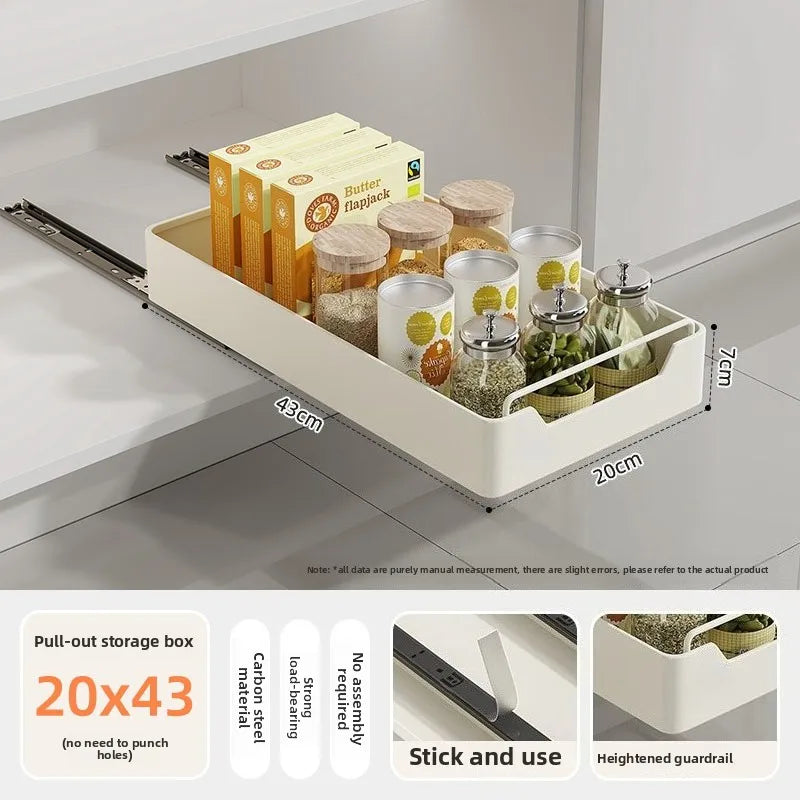 Convenient kitchen pots and pans, spices and dishes, pull-out cabinet organizer, sink shelves, free installation track pull-outs