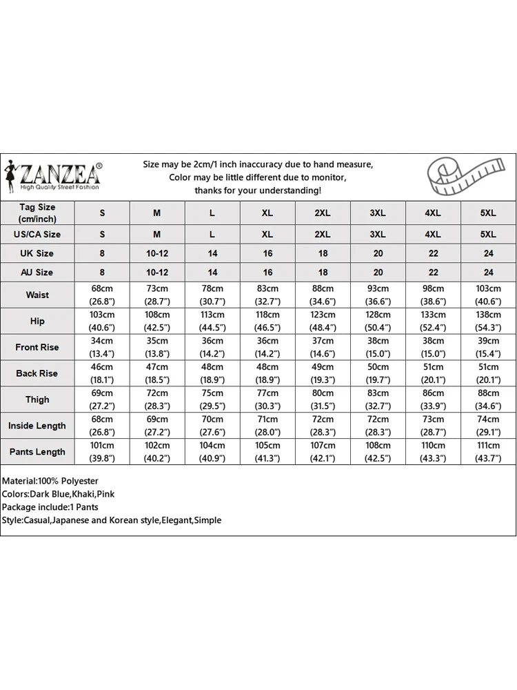 2025 ZANZEA Fashion Formal Trouser Vintage High Waisted Solid Pleating Pants Women Wide Leg Office Pantalons Casual Pockets Pant