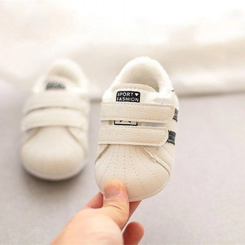 Winter New Korean Style Newborn Girls Boys First Walkers Kids Toddlers Cotton Soft Soles Non-slip Shoes 1-2 Years