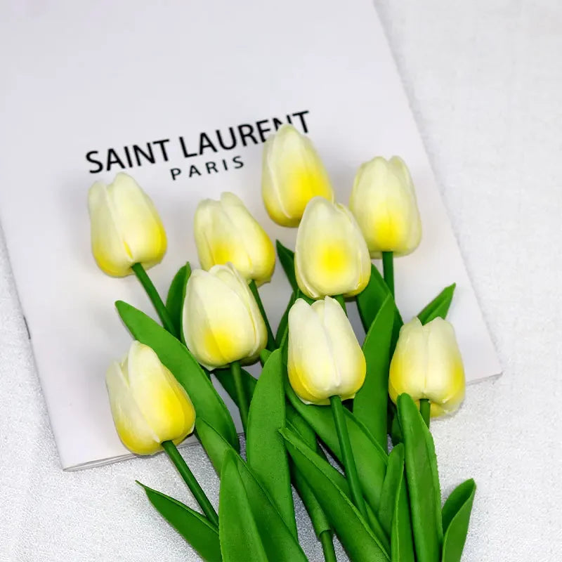 1piece 34cm PU Tulip Artificial Flower Real Touch Artificial Branch Fake Flower for Wedding Decoration Flowers Home Garden Decor