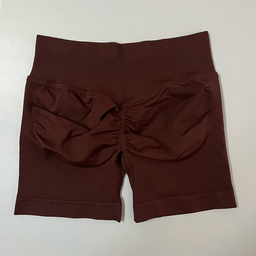 Impact Gym Shorts Women Fitness Sport Biker Shorts 4.5" Low Ribbed Band Seamless Yoga Shorts Workout Scrunch Butt Short Leggings