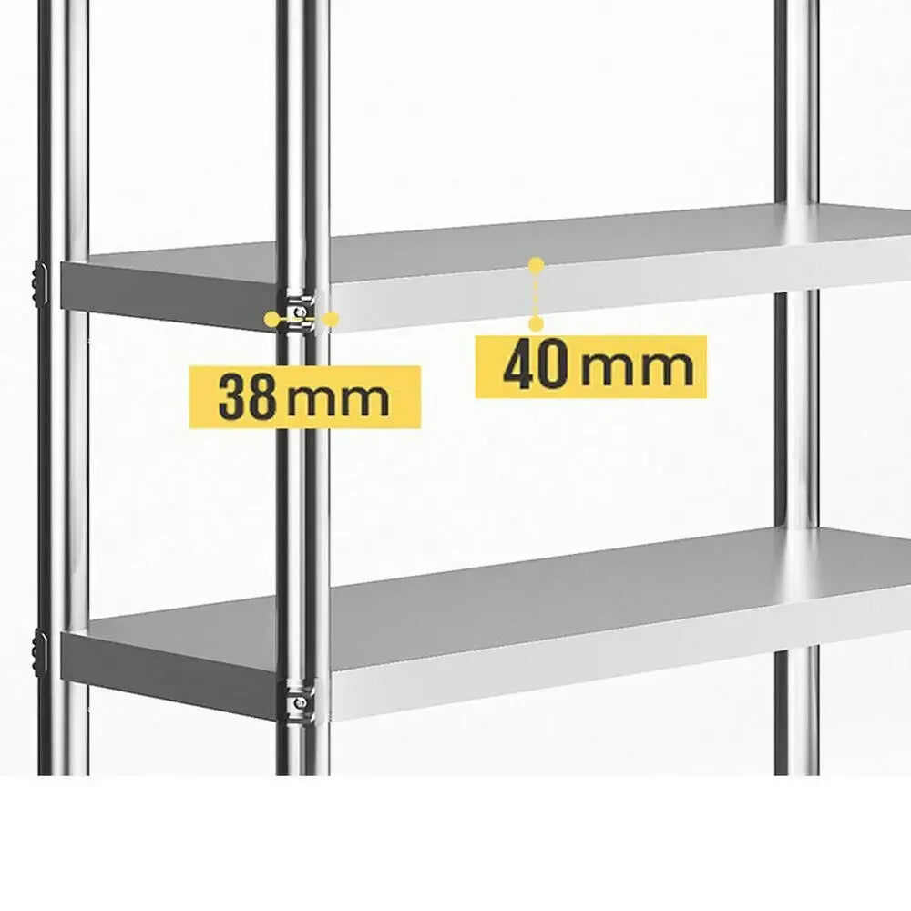 80×40×80cm 3 Layers Adjustable Stainless Steel Stand 201 Stainless Steel Shelf Space-saving Storage Metal Shelf for kitchens