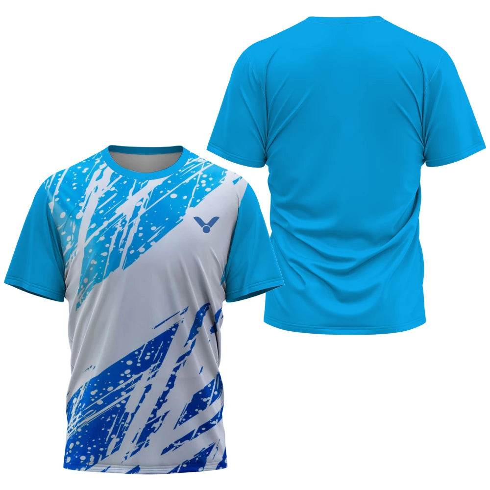 2025 Breathable Badminton Tennis T-shirt Men's Fashion Sportswear Top Men's Fitness Short Sleeve Outdoor Sportswear Soft and Com