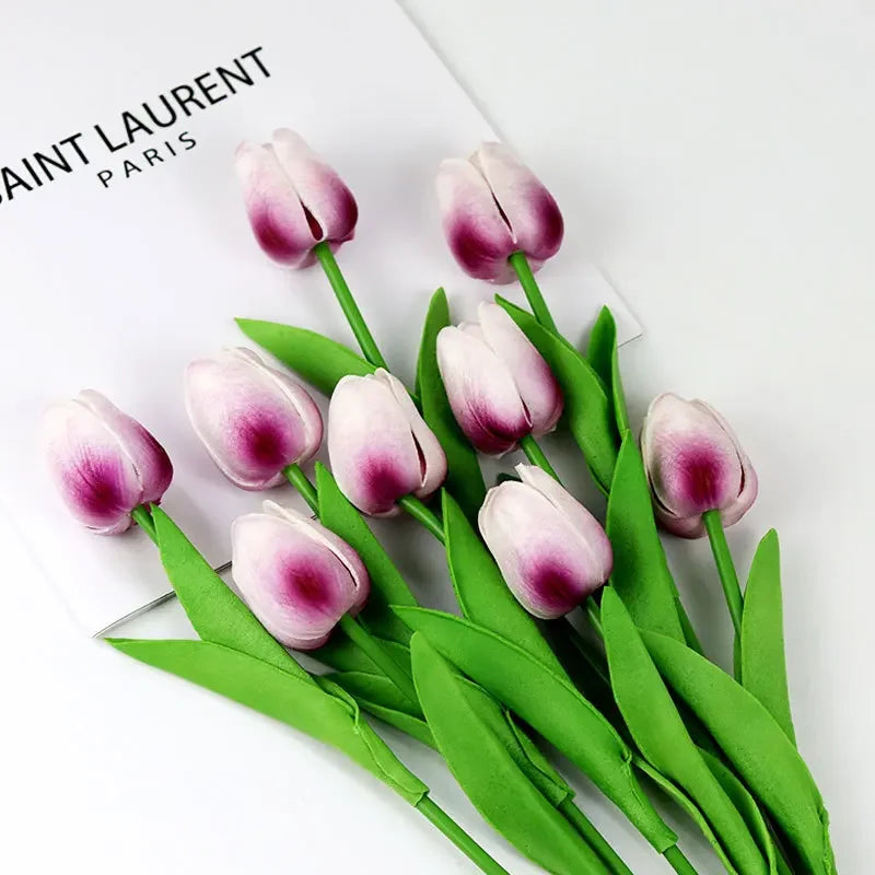 1piece 34cm PU Tulip Artificial Flower Real Touch Artificial Branch Fake Flower for Wedding Decoration Flowers Home Garden Decor
