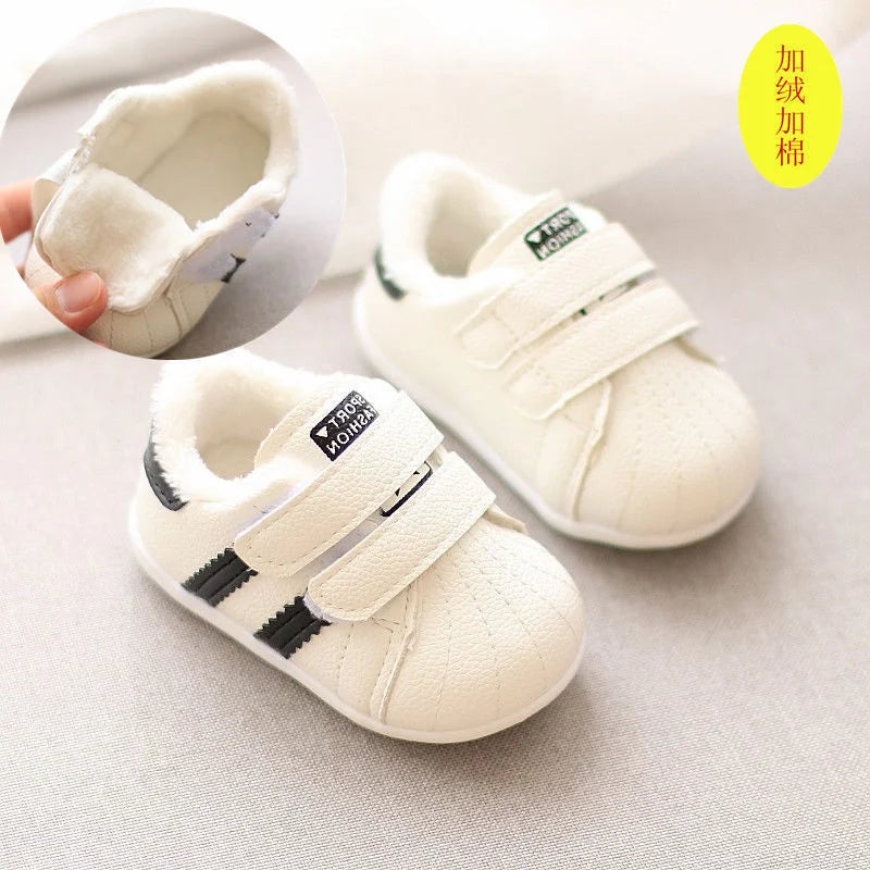 Winter New Korean Style Newborn Girls Boys First Walkers Kids Toddlers Cotton Soft Soles Non-slip Shoes 1-2 Years
