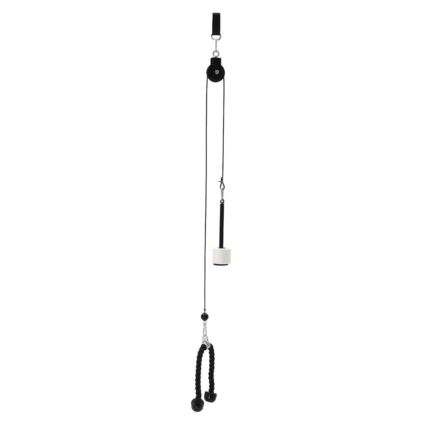 Pull down and Lift Cable Weight Pulley System Home Gym Weight Fitness Pulley Tricep Rope Training Equipment