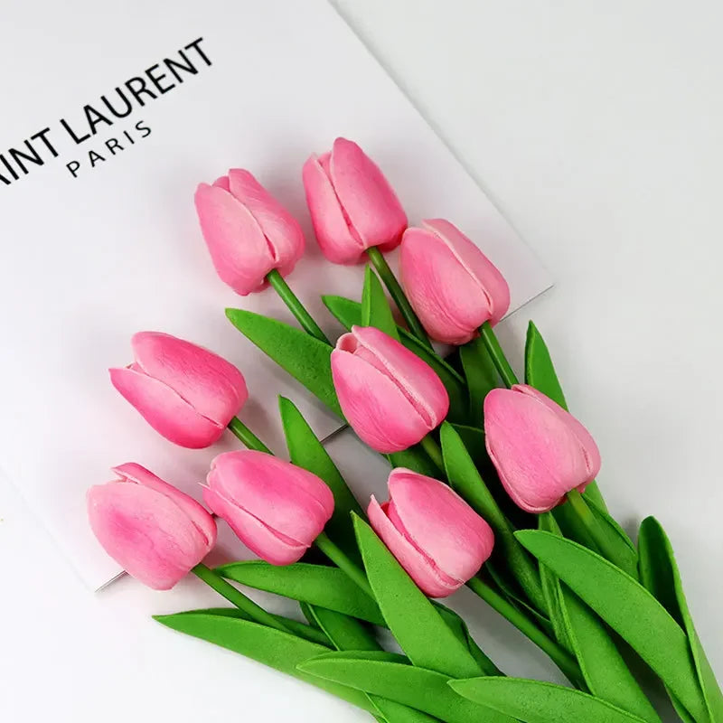 1piece 34cm PU Tulip Artificial Flower Real Touch Artificial Branch Fake Flower for Wedding Decoration Flowers Home Garden Decor