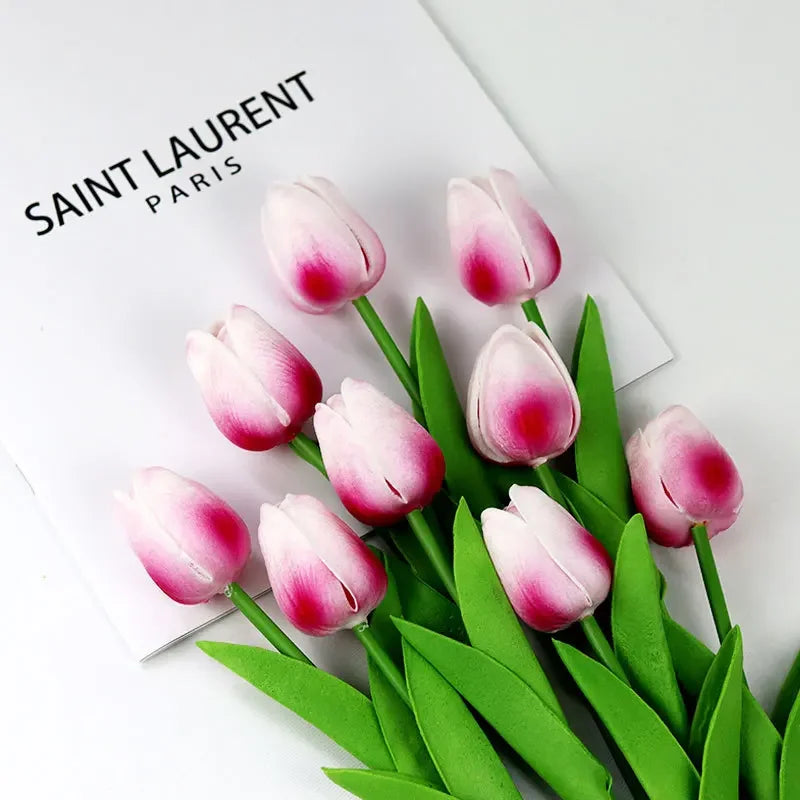 1piece 34cm PU Tulip Artificial Flower Real Touch Artificial Branch Fake Flower for Wedding Decoration Flowers Home Garden Decor