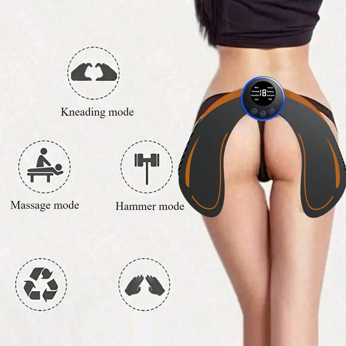 EMS Hip Muscle Stimulator Fitness Lifting Buttock Abdominal Arms Legs TrainerLoss Body Massage With Gel Pads