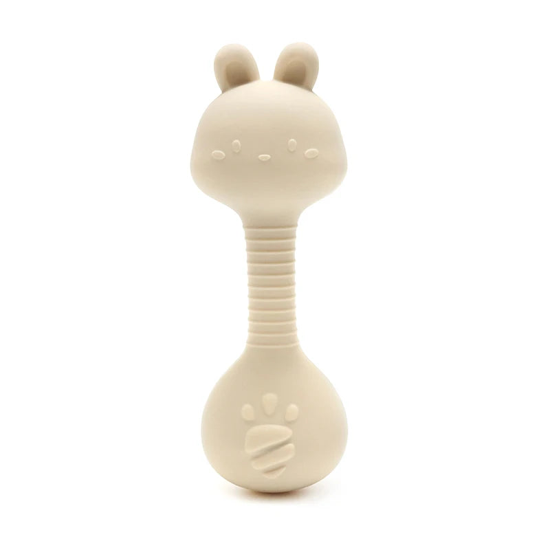 Silicone Baby Rattle Toys Easy To Grip Newborn Gift Cute Rabbit Sand Hammer Rattles Teething Toy for Infants Baby Stuff BPA Free
