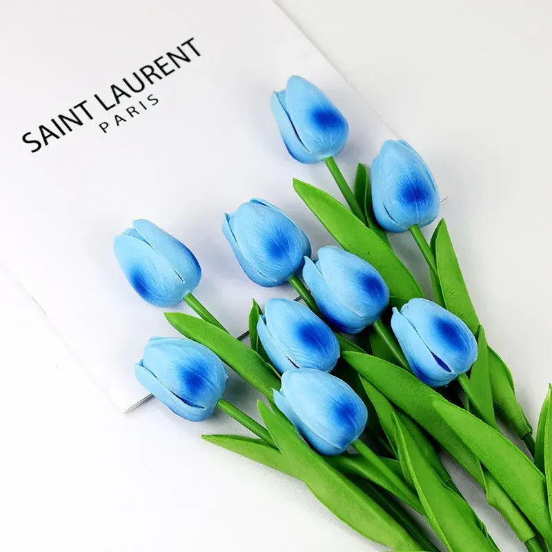 1piece 34cm PU Tulip Artificial Flower Real Touch Artificial Branch Fake Flower for Wedding Decoration Flowers Home Garden Decor