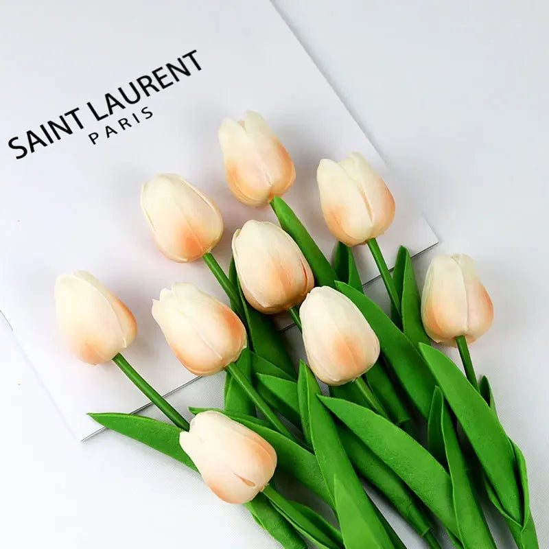 1piece 34cm PU Tulip Artificial Flower Real Touch Artificial Branch Fake Flower for Wedding Decoration Flowers Home Garden Decor