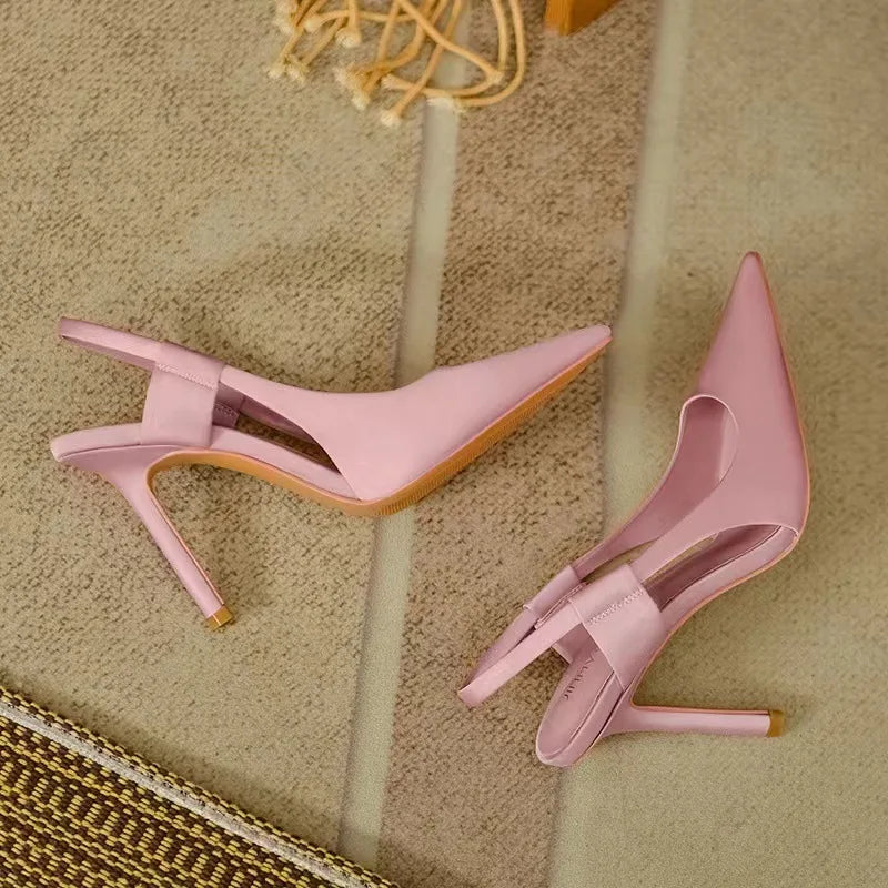 New French style slim heel elegant toe sandals with pointed high-heeled shoes for women