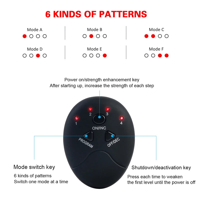 Wireless EMS Muscle Stimulator Toner ABS Abdominal Hip Trainer Weight Loss Fitness Shaping Electric Body Slimming Massager