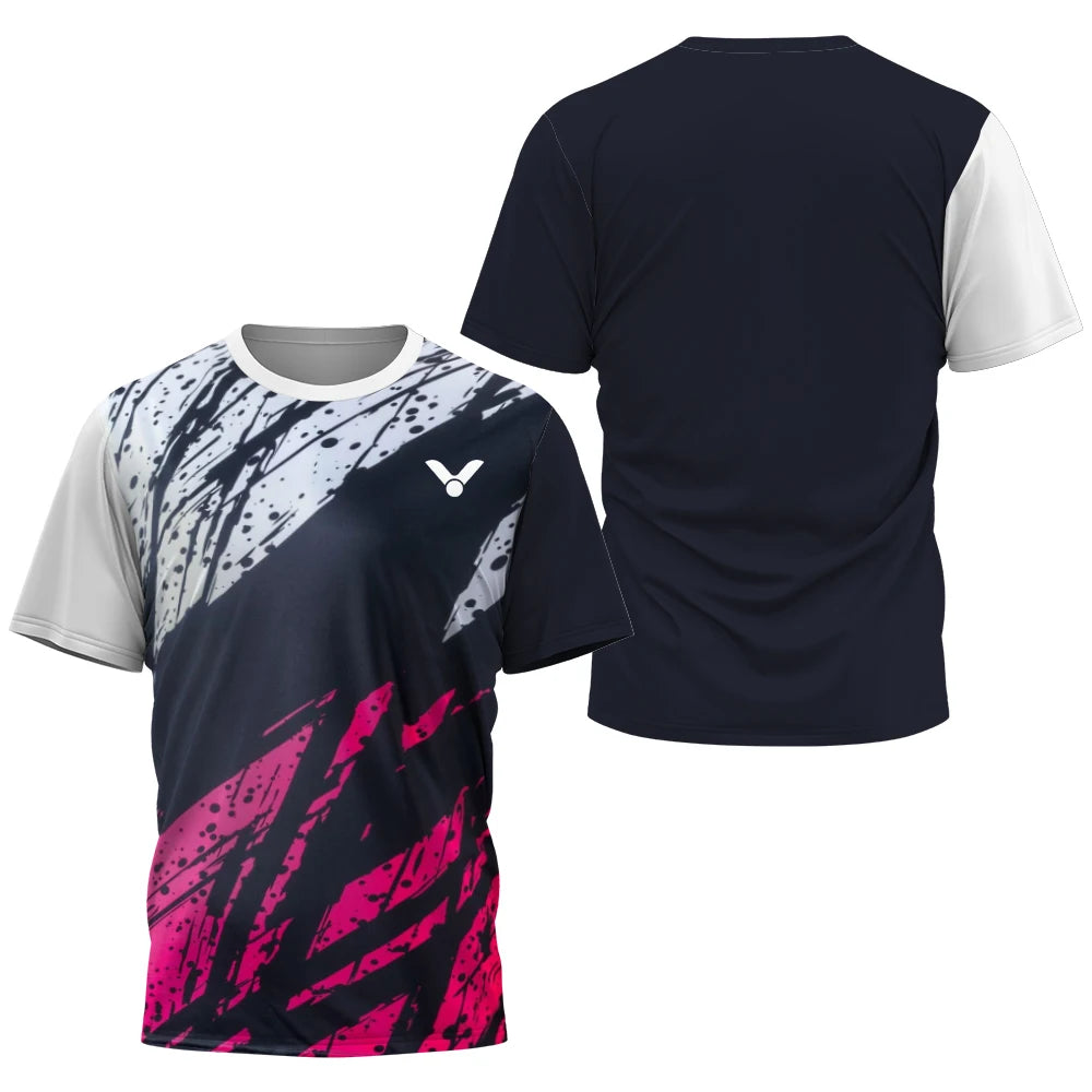 2025 Breathable Badminton Tennis T-shirt Men's Fashion Sportswear Top Men's Fitness Short Sleeve Outdoor Sportswear Soft and Com