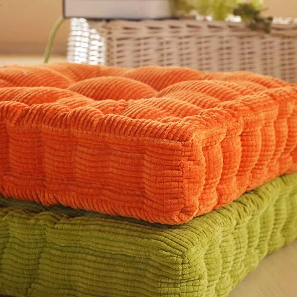 Tufted Seat Cushion Large Square Round Thicken Chair Pad Tatami Floor Pillow Cushion for Home Office Patio Dining Chairs 50x50cm