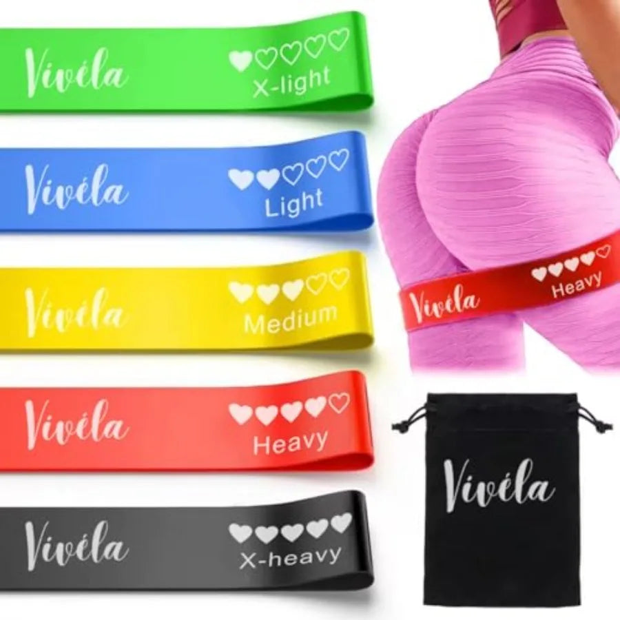 Resistance Fitness Bands 5Piece Set of SkinFriendly Exercise Loops for Yoga Home Workouts Stretching Gym Training Weight Loss T