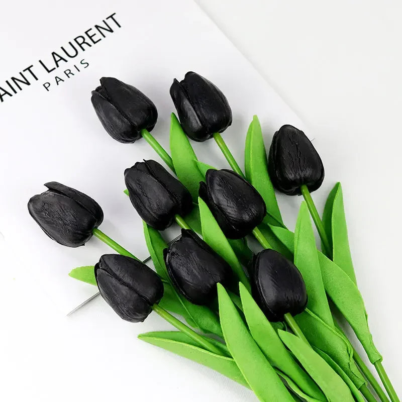 1piece 34cm PU Tulip Artificial Flower Real Touch Artificial Branch Fake Flower for Wedding Decoration Flowers Home Garden Decor