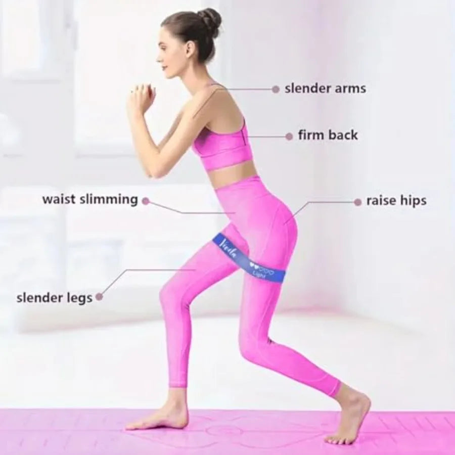 Resistance Fitness Bands 5Piece Set of SkinFriendly Exercise Loops for Yoga Home Workouts Stretching Gym Training Weight Loss T