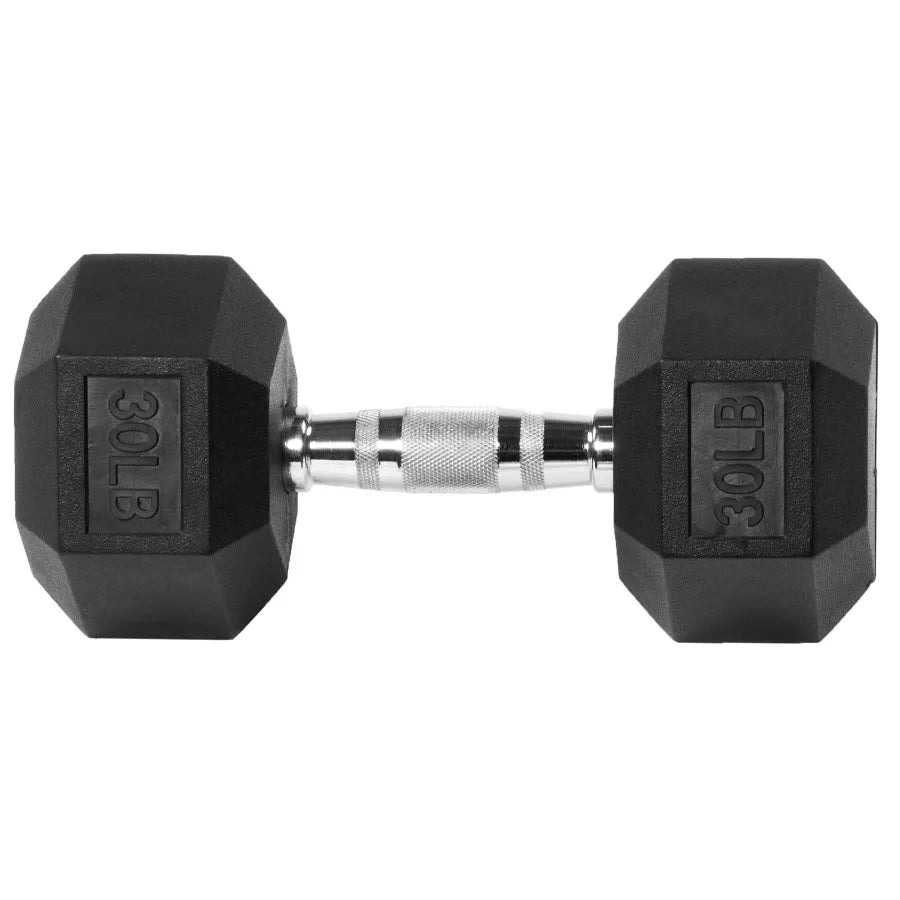 30 lbs Hex Dumbbells with Rubber Coated Hand Weights for Exercises and Fitness