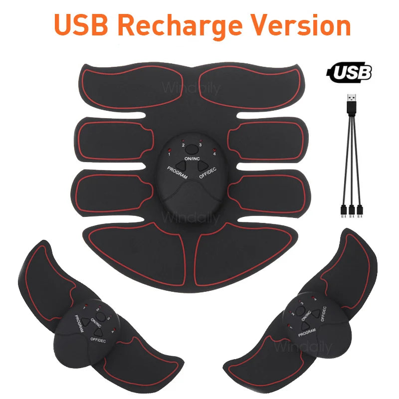 Wireless EMS Muscle Stimulator Toner ABS Abdominal Hip Trainer Weight Loss Fitness Shaping Electric Body Slimming Massager