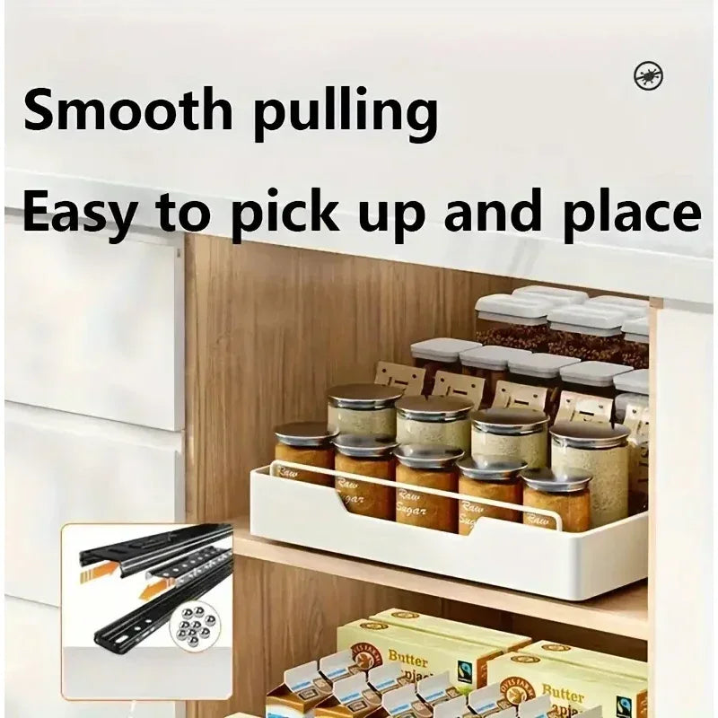 Convenient kitchen pots and pans, spices and dishes, pull-out cabinet organizer, sink shelves, free installation track pull-outs