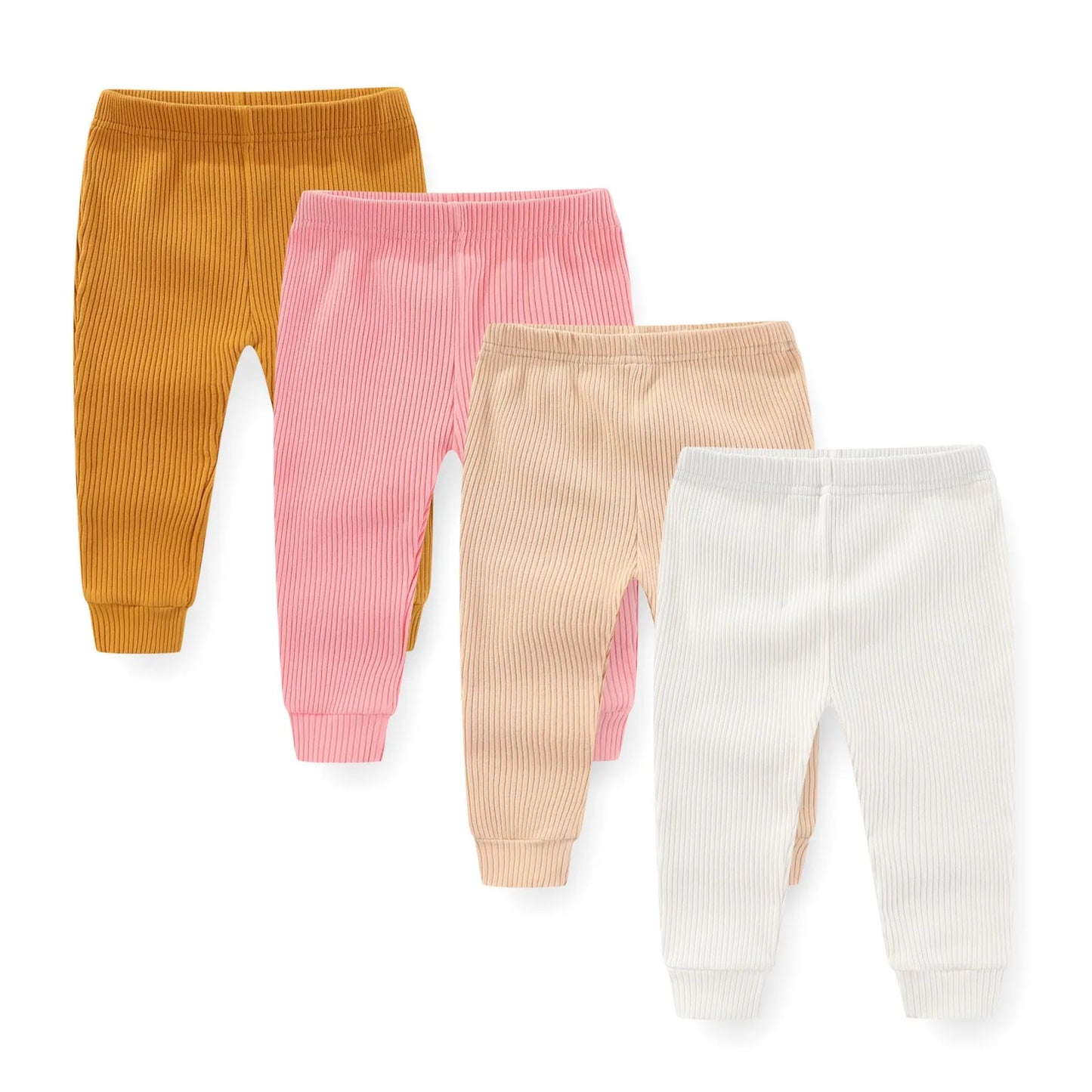 4/5Pieces Print Newborn Baby Girl Pants 0-12M Cotton Baby Boy Trousers Solid Color Autumn Spring Cartoon Bebes
