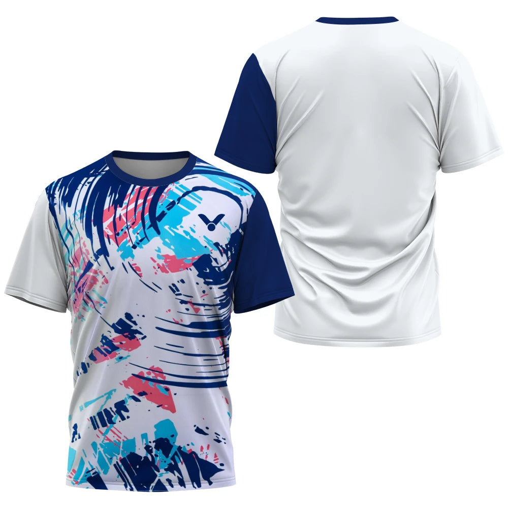 2025 Breathable Badminton Tennis T-shirt Men's Fashion Sportswear Top Men's Fitness Short Sleeve Outdoor Sportswear Soft and Com
