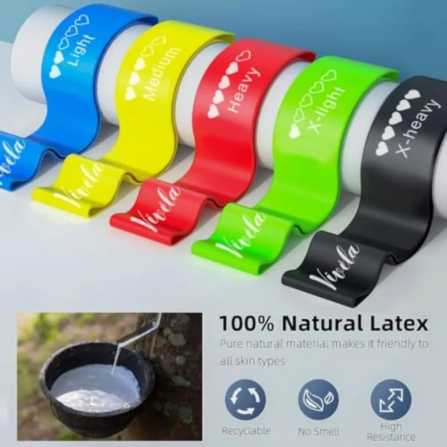 Resistance Fitness Bands 5Piece Set of SkinFriendly Exercise Loops for Yoga Home Workouts Stretching Gym Training Weight Loss T