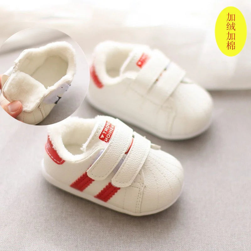 Winter New Korean Style Newborn Girls Boys First Walkers Kids Toddlers Cotton Soft Soles Non-slip Shoes 1-2 Years