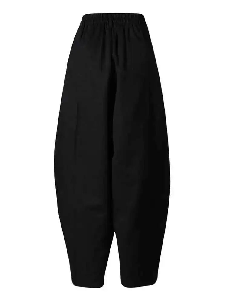 EAM High Elastic Waist White Spliced Wide Leg Long Casual Pants New Trousers Women Fashion Tide Spring Autumn 2025 CPG2815