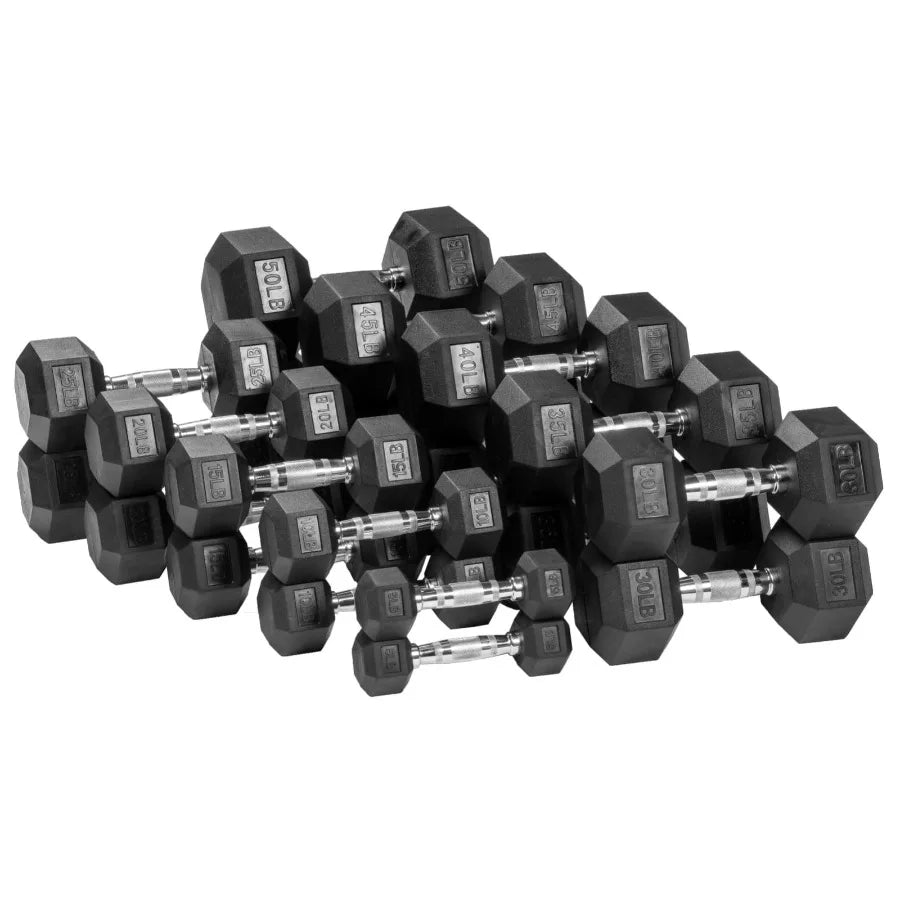 30 lbs Hex Dumbbells with Rubber Coated Hand Weights for Exercises and Fitness