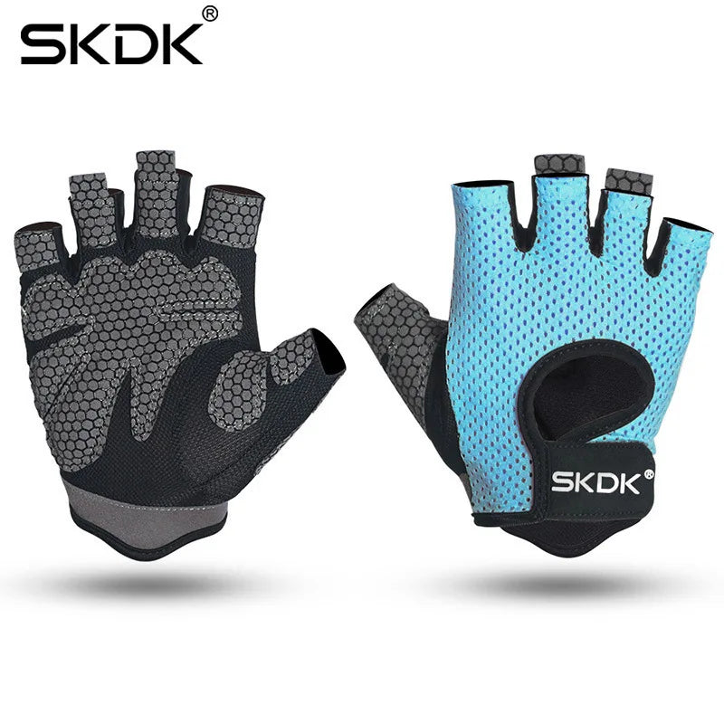 SKDK Gym Gloves Weightlifting Workout Dumbbell Crossfit Bodybuilding Accessorie Breathable Fitness Gloves Silicone Palm Hollow