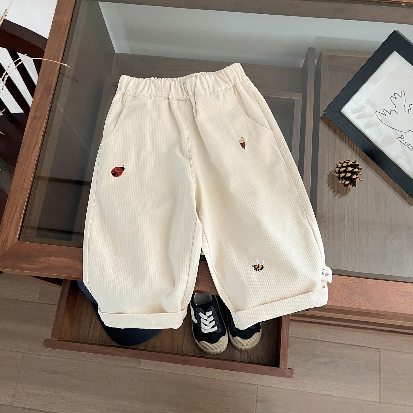 2024 Autumn New Baby Casual Pants Cartoon Embroidery Toddler Boys Loose Trousers Cotton Infant Girl Harem Pants Children Clothes