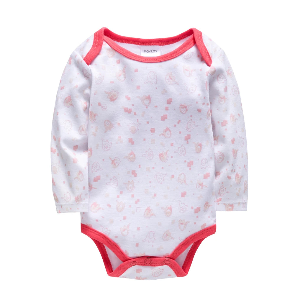 New Year 3 Pieces Baby Girl Clothing Set Pink Deer Christmas Red Elephant Printing Baby Bodysuit Kids Rompers Cotton for 3-24M