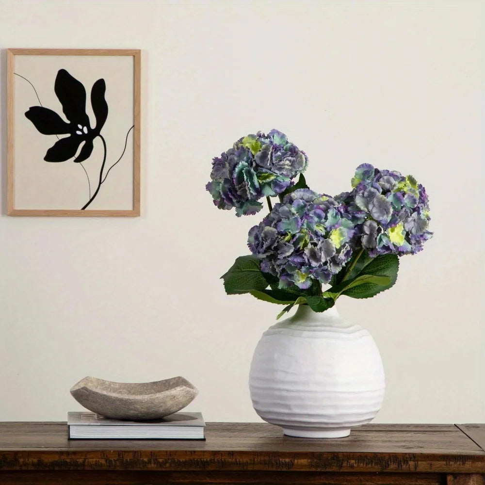 30in Artificial Hydrangea Flower Stems, Home Decor Party Floral Arrangements Wedding Bouquets Centerpieces, Set of 3