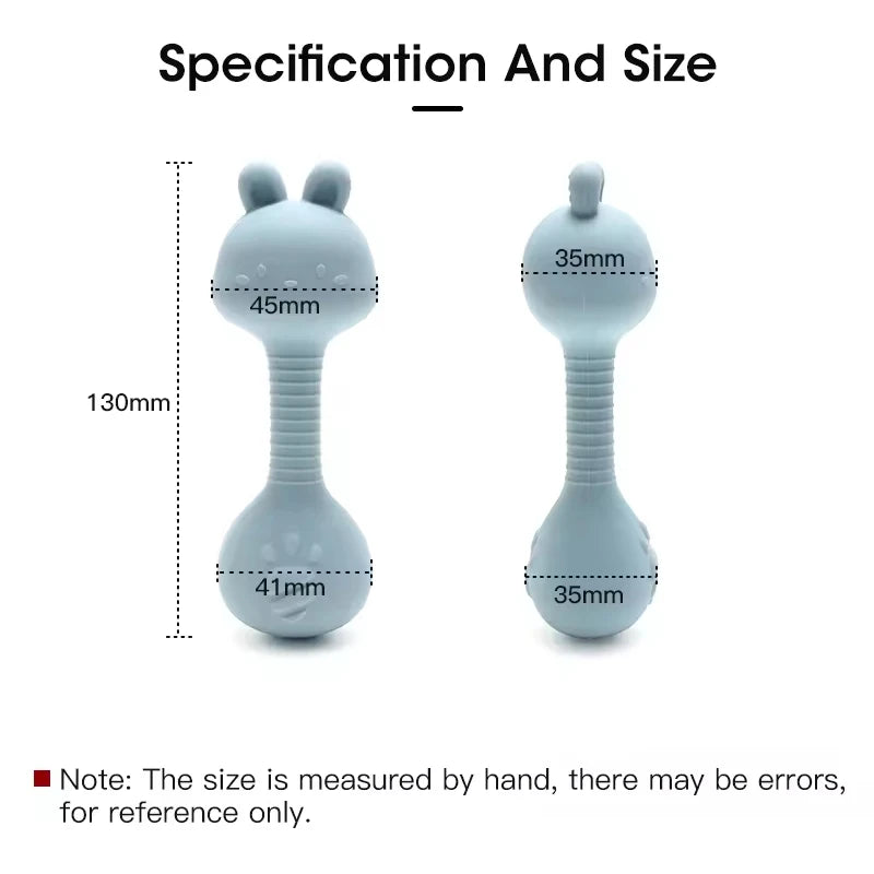 Silicone Baby Rattle Toys Easy To Grip Newborn Gift Cute Rabbit Sand Hammer Rattles Teething Toy for Infants Baby Stuff BPA Free