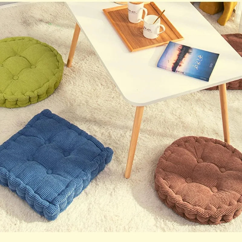 Tufted Seat Cushion Large Square Round Thicken Chair Pad Tatami Floor Pillow Cushion for Home Office Patio Dining Chairs 50x50cm